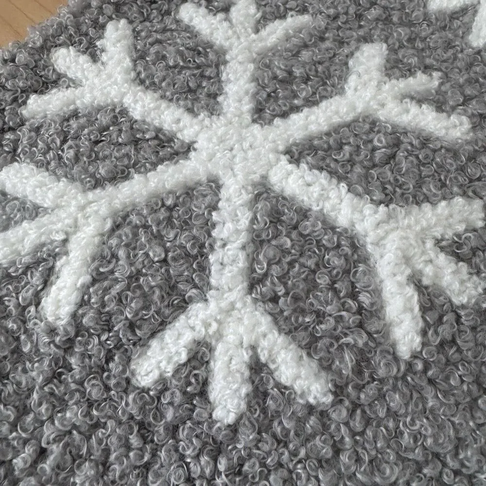NEW Holiday Set Of 2 Snowflake Gray Pair Christmas Stocking Soft‎ Teddy Sherpa